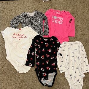 5 piece long sleeve bodysuit bundle